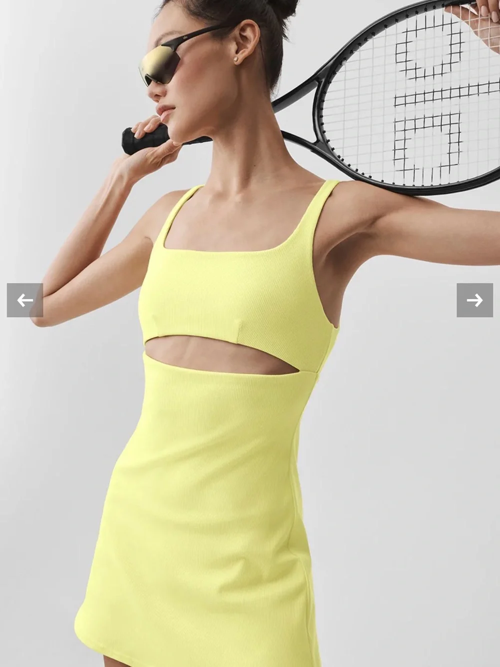 ALO Yoga Slice Tennis Dress in Sunshine Yellow